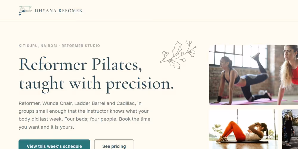 Web agency a Milano: il lavoro per Dhyana Refomer, pilates reformer: prenotazioni e cassa